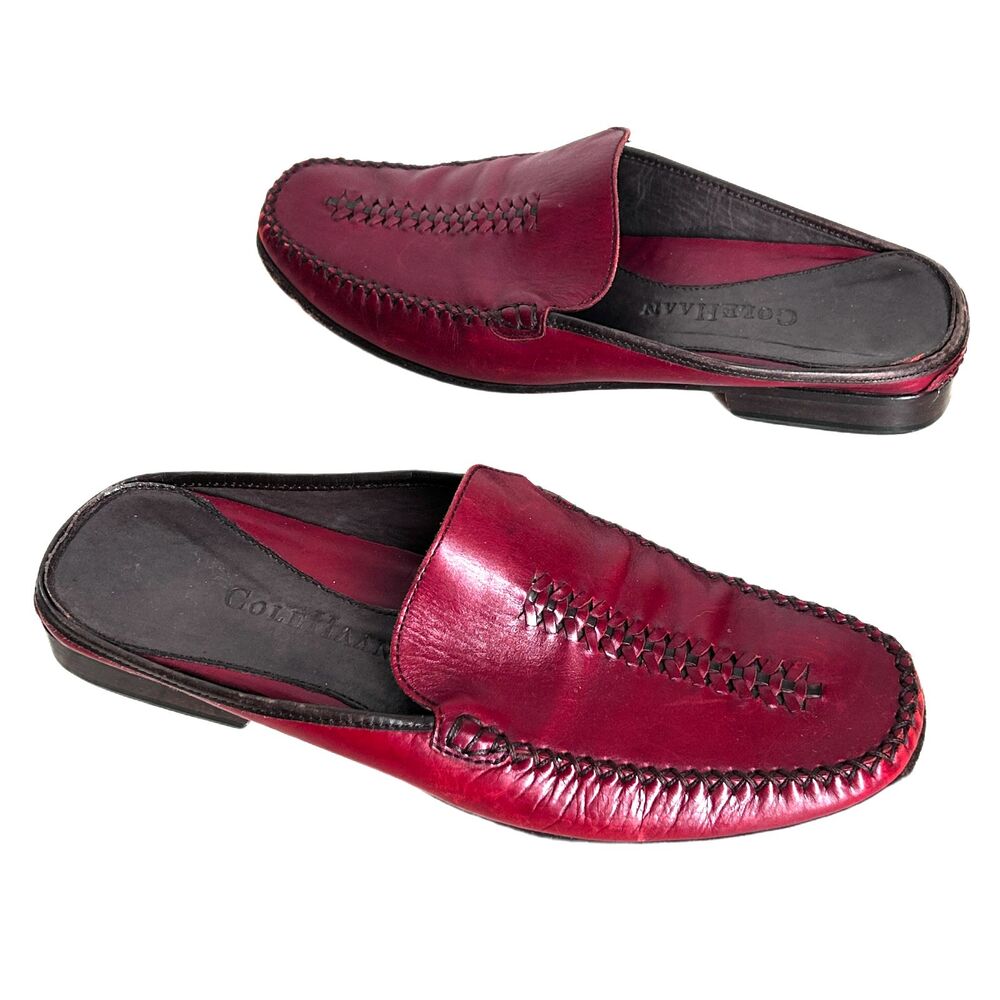 Cole Haan Shoes Womens Size 6 Cordovan Red Slip On Mules